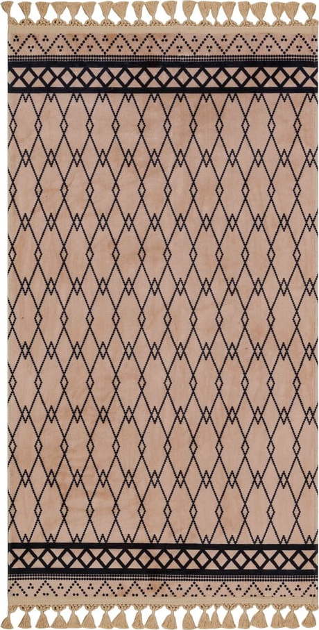 Hnědý pratelný koberec běhoun 300x80 cm - Vitaus Vitaus