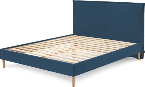 Modrá čalouněná dvoulůžková postel s roštem 180x200 cm Sary – Bobochic Paris Bobochic Paris