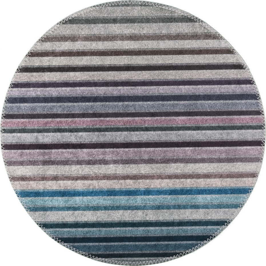 Modro-šedý pratelný kulatý koberec ø 100 cm – Vitaus Vitaus