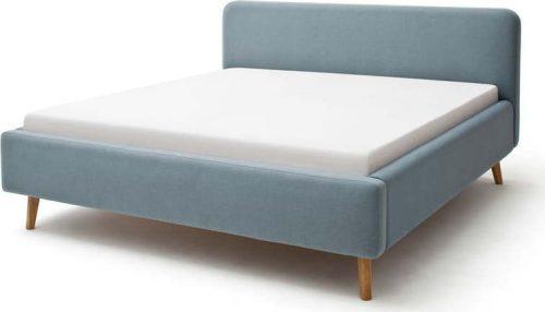 Modrošedá čalouněná dvoulůžková postel 160x200 cm Mattis – Meise Möbel Meise Möbel