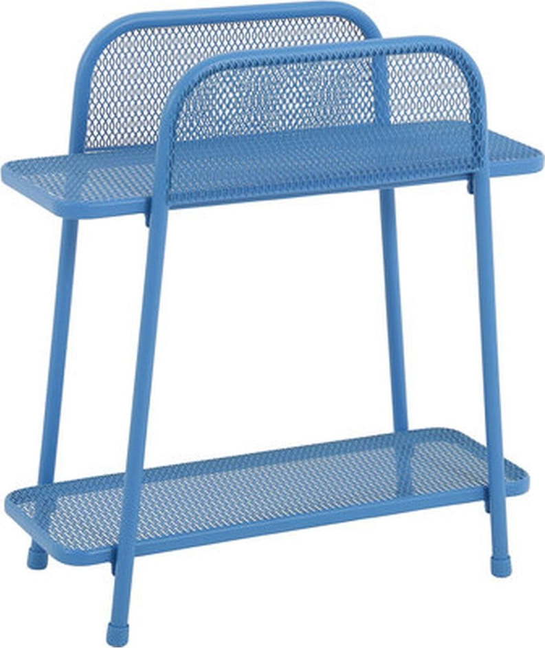 Modrý kovový odkládací stolek na balkon Garden Pleasure MWH