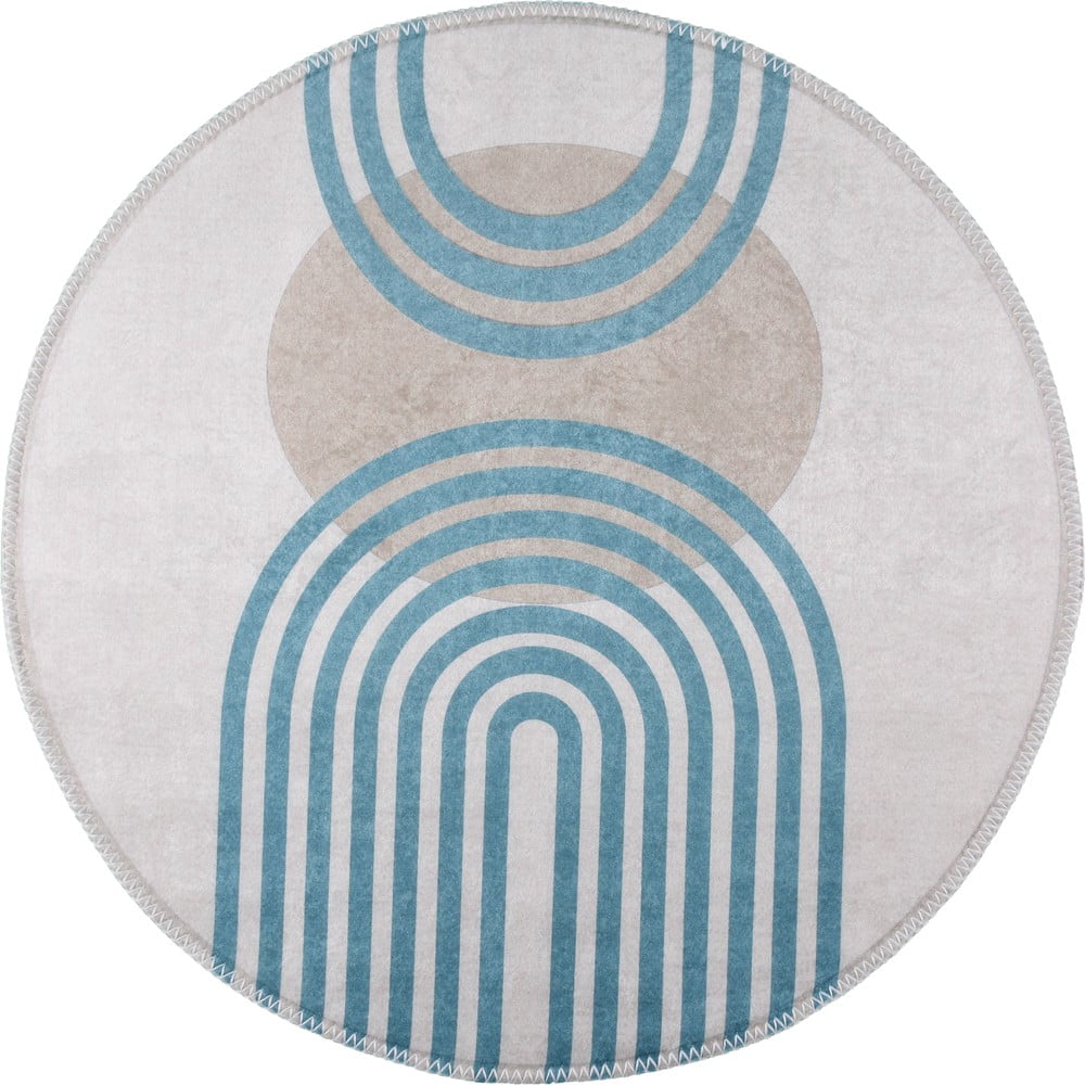 Modrý/šedý kulatý koberec ø 80 cm - Vitaus Vitaus