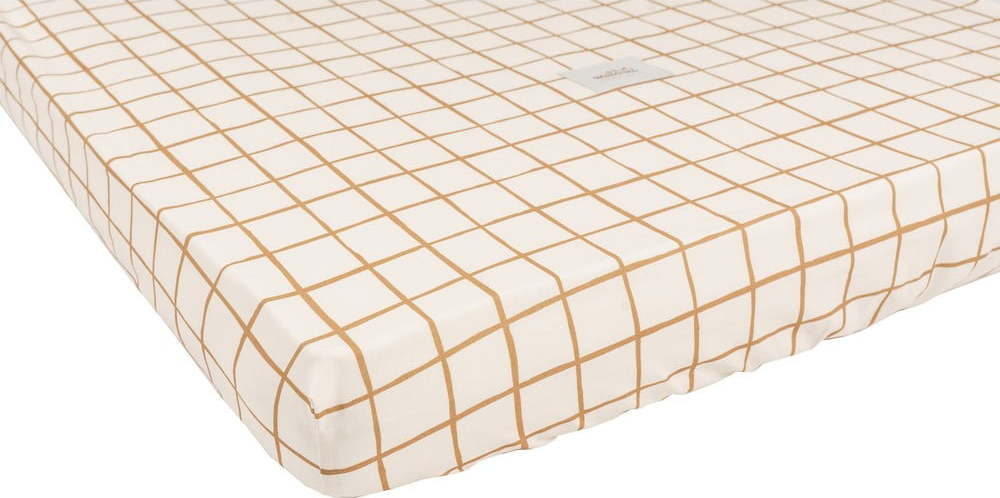 Napínací bavlněné dětské prostěradlo do postýlky 60x120 cm Camel Check – Malomi Kids Malomi Kids