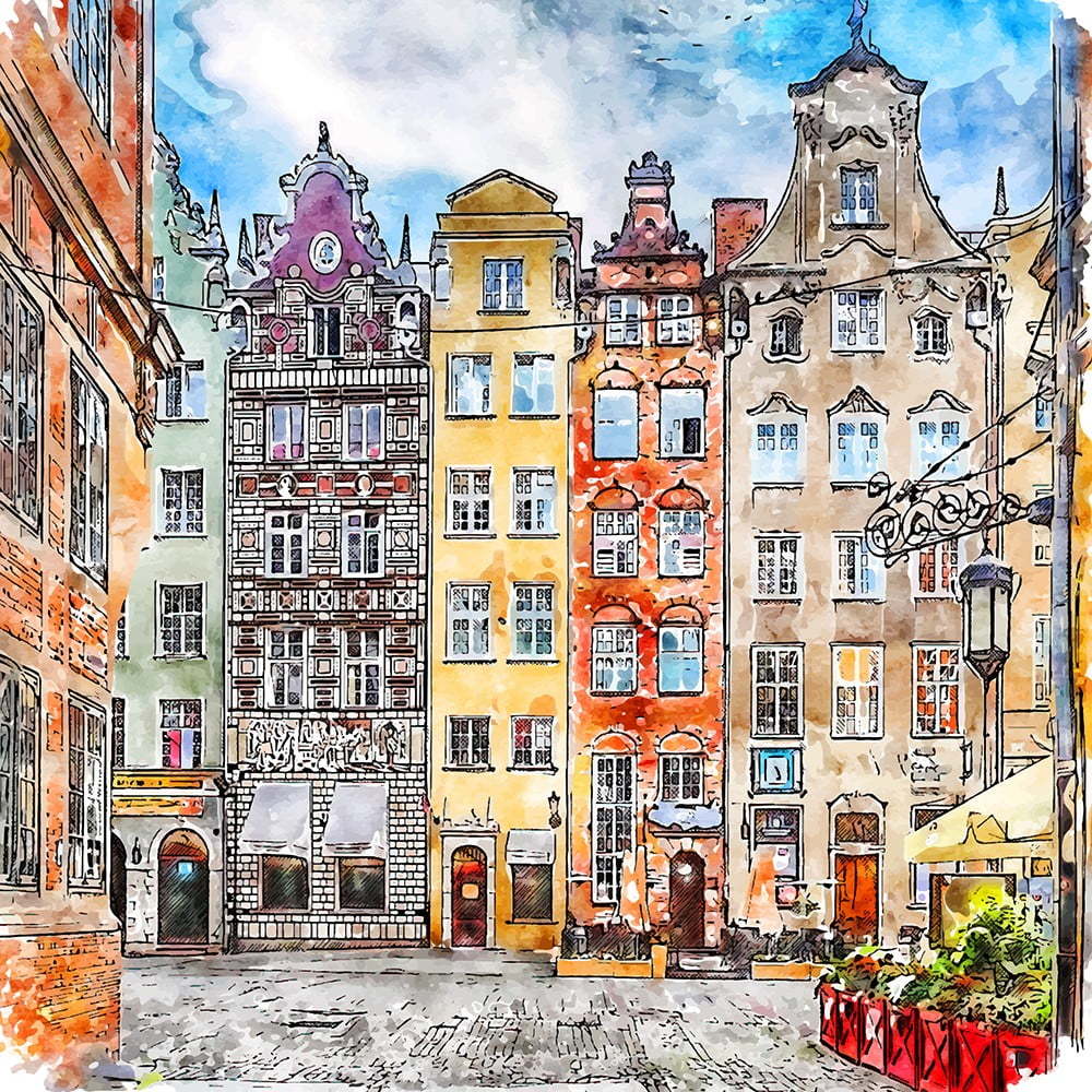 Obraz 90x90 cm Gdansk – Fedkolor Fedkolor