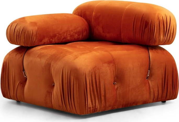 Oranžový sametový modul pohovky (levý roh) Bubble – Balcab Home Balcab Home