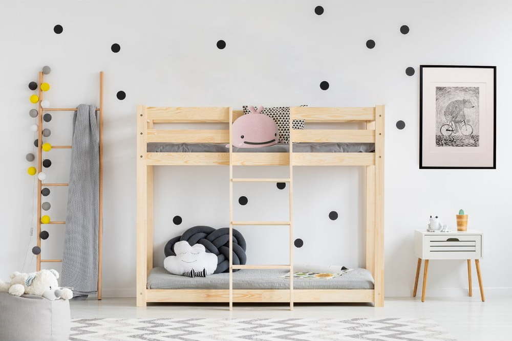 Patrová dětská postel z borovicového dřeva 70x140 cm CLP - Adeko Adeko