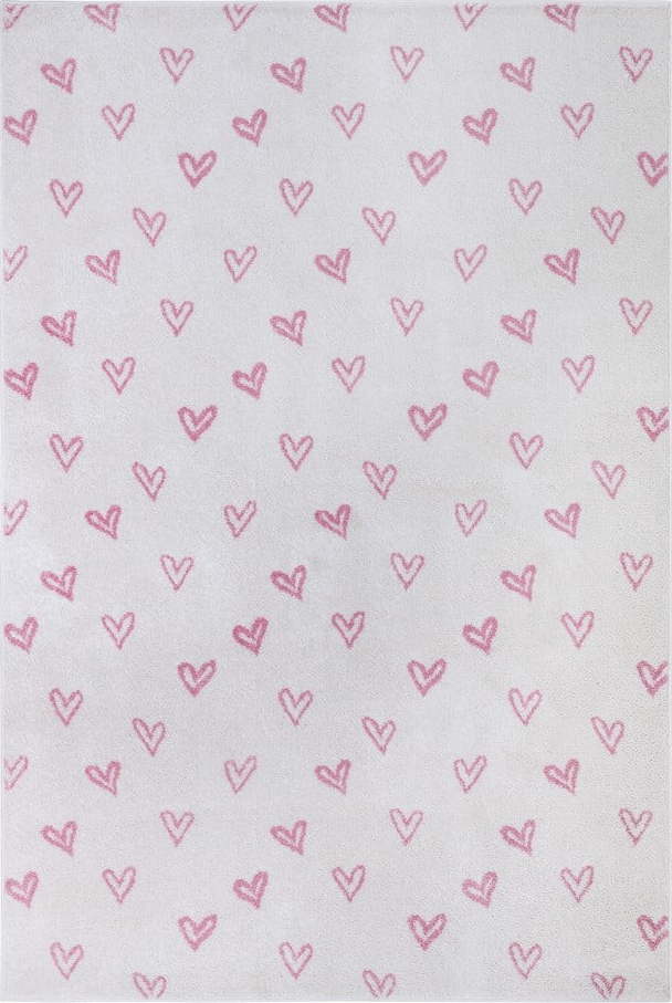 Růžovo-bílý dětský koberec 160x235 cm Hearts – Hanse Home Hanse Home