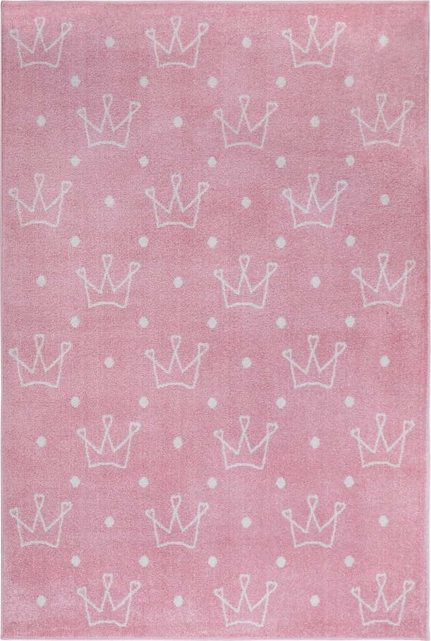 Růžový dětský koberec 160x235 cm Crowns – Hanse Home Hanse Home