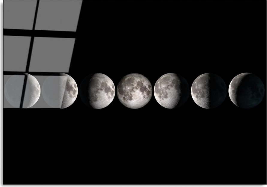 Skleněný obraz 100x70 cm Moon Phases – Wallity Wallity