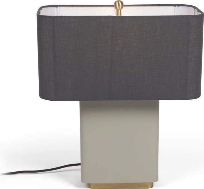 Stolní lampa s kovovým stínidlem v šedo-zlaté barvě (výška 45 cm) Clelia – Kave Home Kave Home