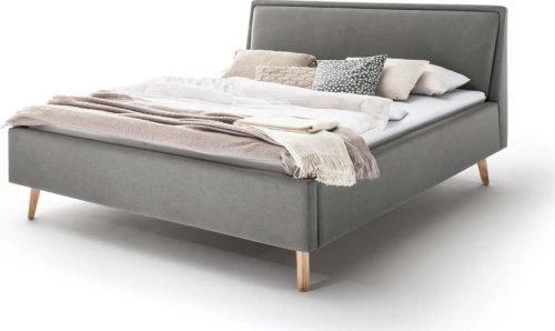 Světle šedá čalouněná dvoulůžková postel s úložným prostorem s roštem 160x200 cm Frieda – Meise Möbel Meise Möbel