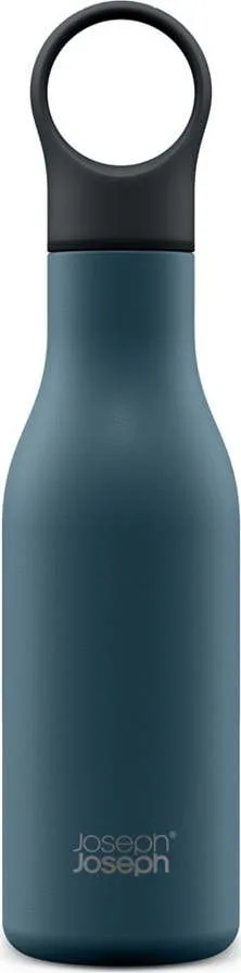 Tmavě modrá cestovní nerezová lahev 500 ml Loop – Joseph Joseph