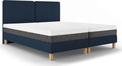Tmavě modrá čalouněná dvoulůžková postel s roštem 180x200 cm Lotus – Mazzini Beds Mazzini Beds