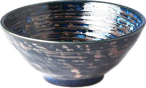 Tmavě modrá keramická mísa MIJ Copper Swirl