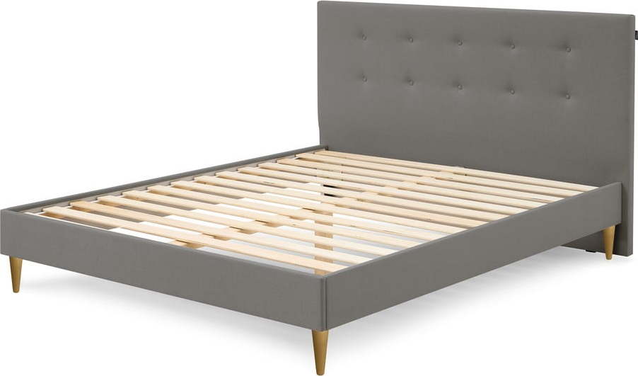 Antracitová čalouněná dvoulůžková postel s roštem 180x200 cm Rory – Bobochic Paris Bobochic Paris