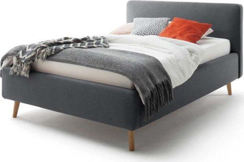 Tmavě šedá čalouněná dvoulůžková postel s úložným prostorem s roštem 140x200 cm Mattis – Meise Möbel Meise Möbel