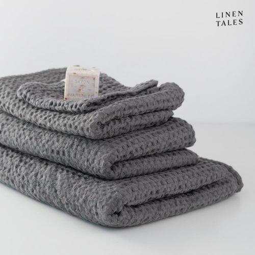 Tmavě šedé ručníky a osušky v sadě 3 ks Honeycomb – Linen Tales Linen Tales
