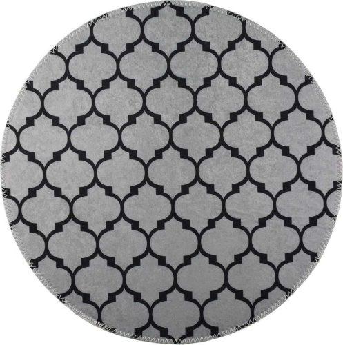 Tmavě šedý pratelný kulatý koberec ø 100 cm – Vitaus Vitaus