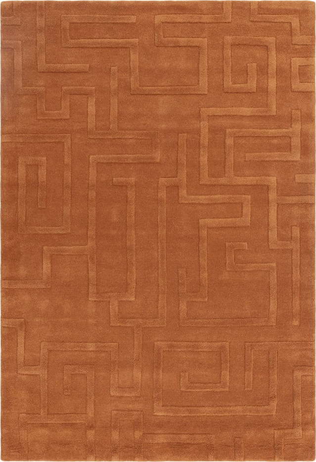 Vlněný koberec v cihlové barvě 200x290 cm Maze – Asiatic Carpets Asiatic Carpets