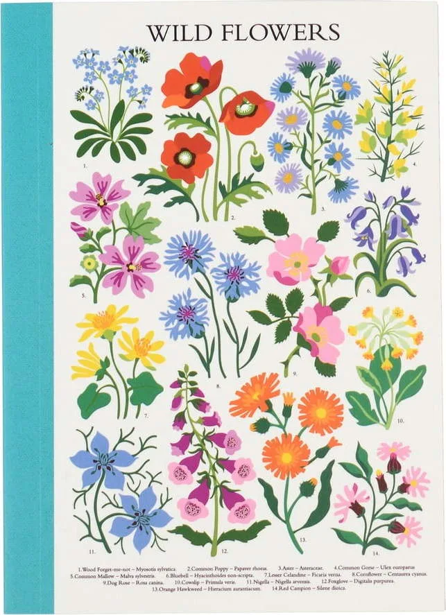 Zápisník 60 stránek formát A6 Wild Flowers – Rex London