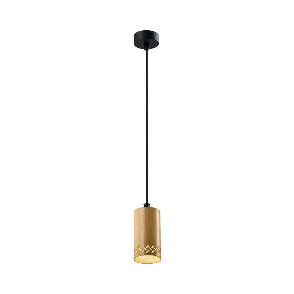 Závěsné svítidlo s dřevěným stínidlem ø Tubo – Candellux Lighting