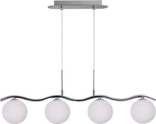 Závěsné svítidlo ve stříbrné barvě se skleněným stínidlem 12x79 cm Ramon – Candellux Lighting Candellux Lighting