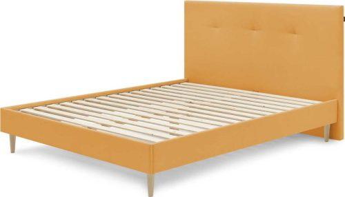 Čalouněná dvoulůžková postel s roštem 160x200 cm v hořčicové barvě Tory – Bobochic Paris Bobochic Paris