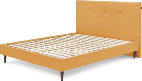 Čalouněná dvoulůžková postel s roštem 180x200 cm v hořčicové barvě Tory – Bobochic Paris Bobochic Paris