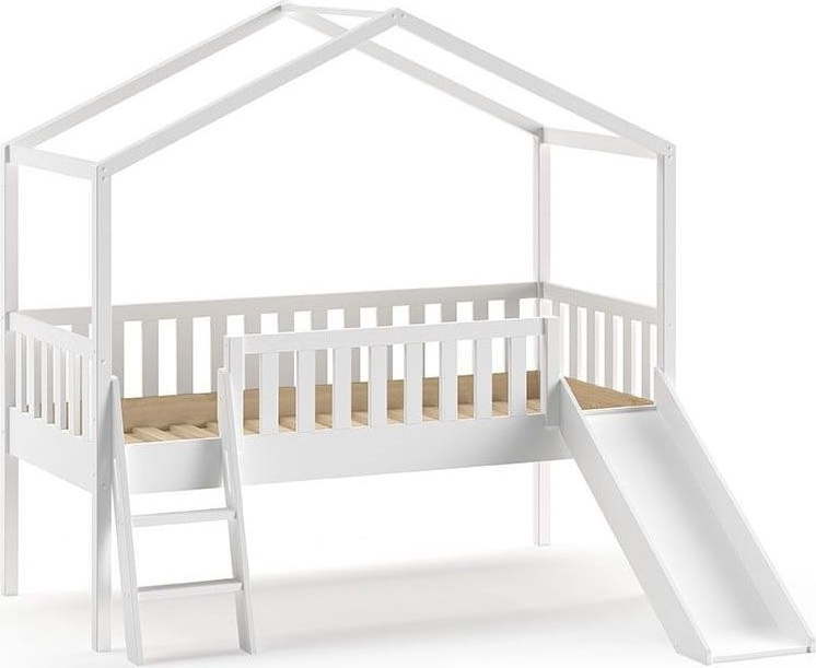 Bílá domečková/vyvýšená dětská postel 90x200 cm Dallas - Vipack Vipack