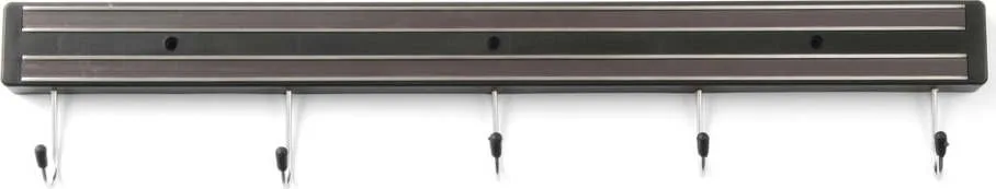 Černá magnetická lišta na nože s 5 háčky Hendi, délka 47 cm
