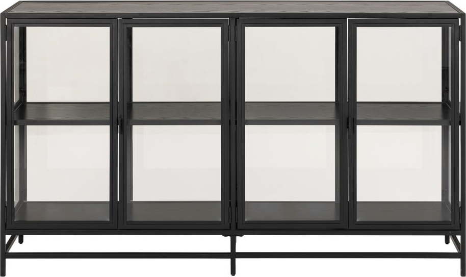 Černá kovová vitrína 152x86 cm Seaford - Actona Actona