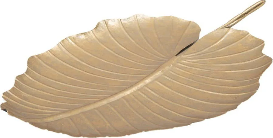 Dekorace ve zlaté barvě Mauro Ferretti Leaf, 35,5 x 23 cm