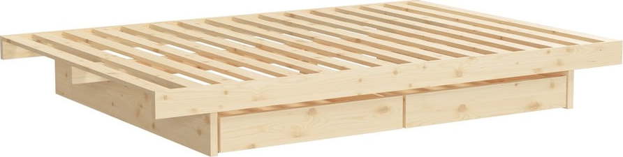 Dvoulůžková postel z borovicového dřeva s úložným prostorem 160x200 cm Kanso – Karup Design Karup Design