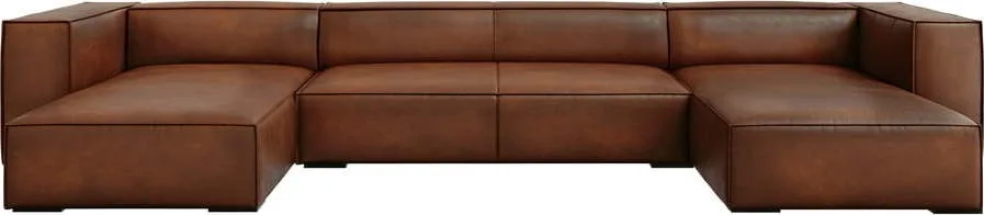 Koňakově hnědá kožená rohová pohovka (do "U") Madame – Windsor & Co Sofas