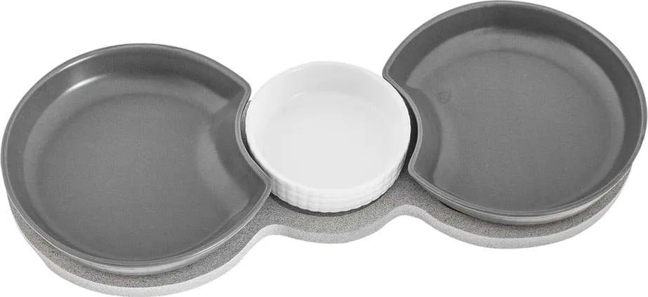 Set 3 servírovacích misek s podnosem Villa Altachiara Yin&Yang, 38 x 16,5 cm