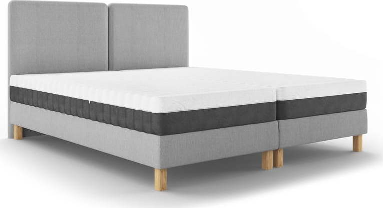 Světle šedá čalouněná dvoulůžková postel s roštem 160x200 cm Lotus – Mazzini Beds Mazzini Beds