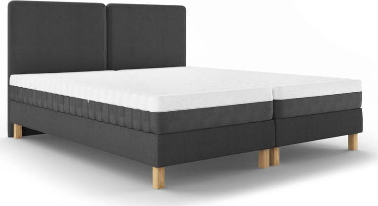 Tmavě šedá čalouněná dvoulůžková postel s roštem 180x200 cm Lotus – Mazzini Beds Mazzini Beds