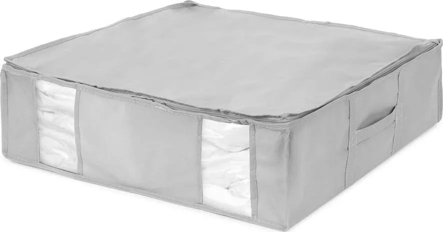 Vakuový vyztužený látkový úložný box na oblečení 56x56x16,5 cm Granit – Compactor