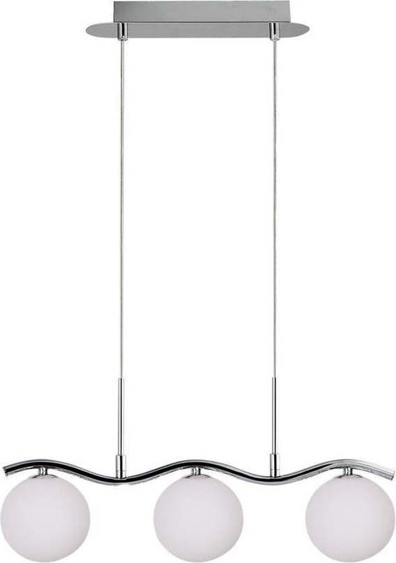 Závěsné svítidlo ve stříbrné barvě se skleněným stínidlem 12x53 cm Ramon – Candellux Lighting Candellux Lighting