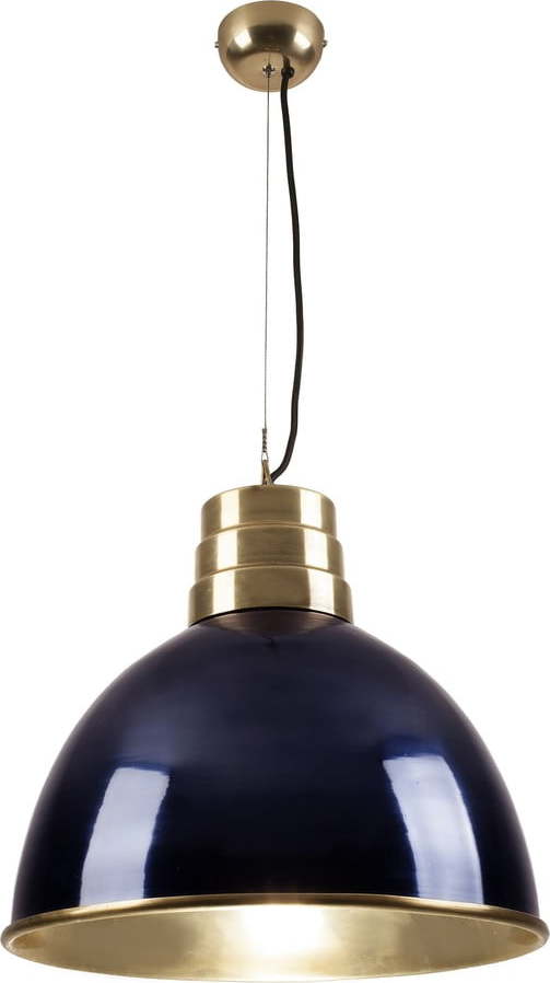 Závěsné svítidlo s kovovým stínidlem v tmavě modré a zlaté barvě ø 40 cm Sublime – HF Living HF Living