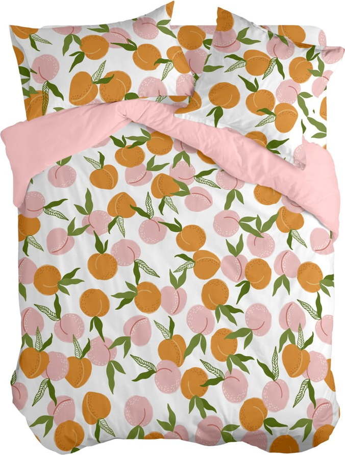 Oranžovo-růžový povlak na peřinu na jednolůžko 140x200 cm Peach fruits – Aware Aware