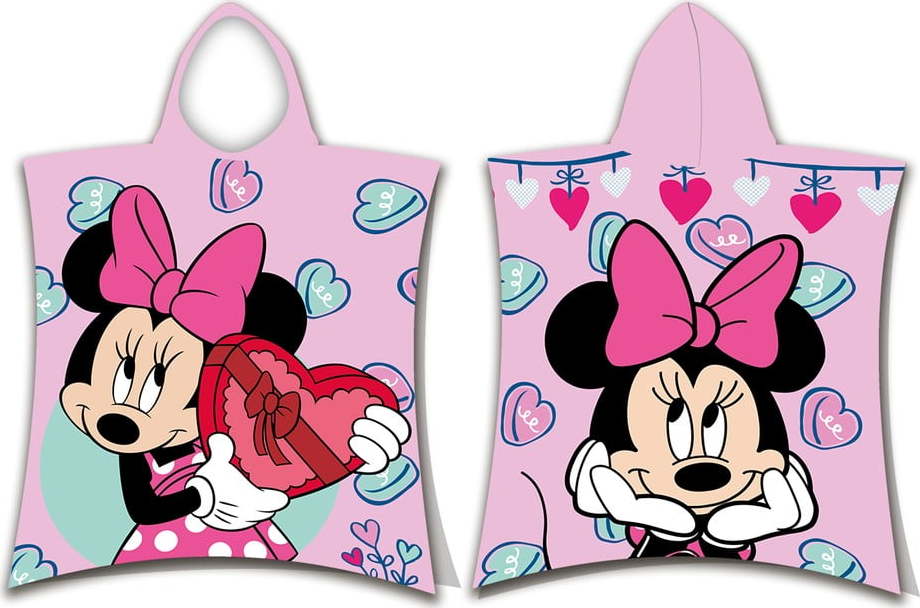 Růžové froté dětské pončo Minnie – Jerry Fabrics Jerry Fabrics