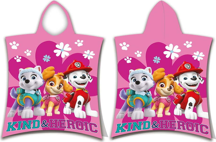 Růžové froté dětské pončo Paw Patrol – Jerry Fabrics Jerry Fabrics