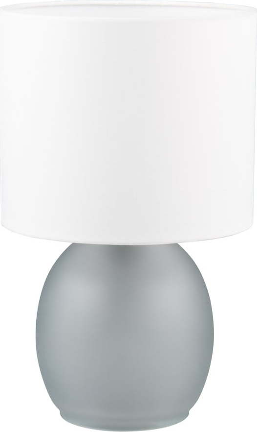 Stolní lampa v bílé a stříbrné barvě s textilním stínidlem (výška 29 cm) Vela – Trio TRIO