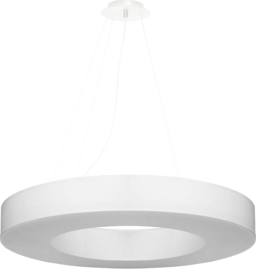 Bílé závěsné svítidlo s textilním stínidlem ø 70 cm Galata Slim – Nice Lamps Nice Lamps