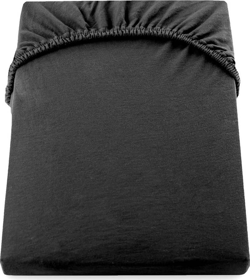 Černé napínací prostěradlo jersey 140x200 cm Amber – DecoKing DecoKing