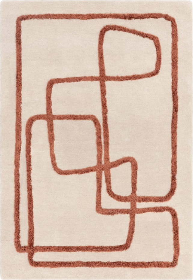 Ručně tkaný vlněný koberec v cihlové a krémové barvě 200x300 cm Matrix – Asiatic Carpets Asiatic Carpets