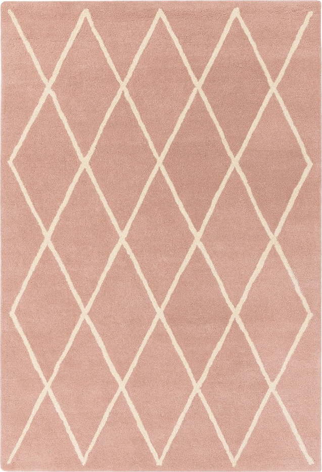 Růžový ručně tkaný vlněný koberec 120x170 cm Albany – Asiatic Carpets Asiatic Carpets
