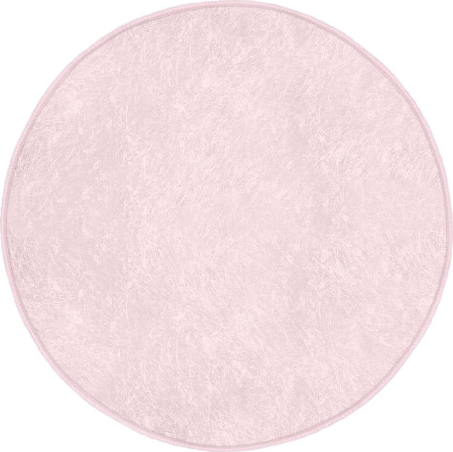 Světle růžový pratelný kulatý koberec vhodný pro robotické vysavače ø 120 cm Comfort – Mila Home Mila Home