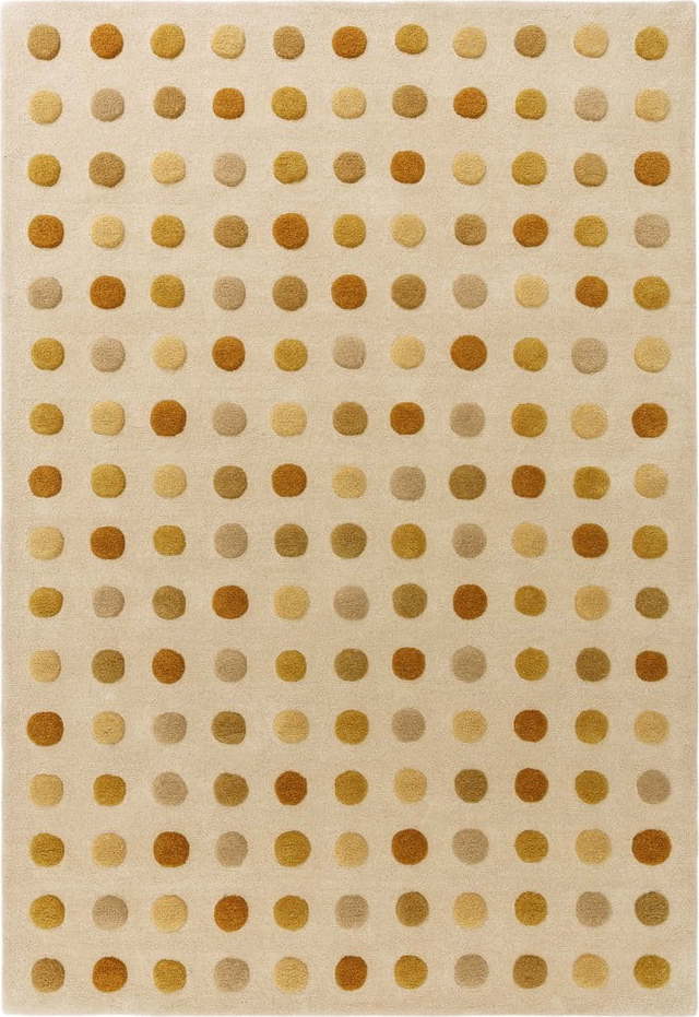 Žlutý ručně tkaný vlněný koberec 200x300 cm Dotty – Asiatic Carpets Asiatic Carpets
